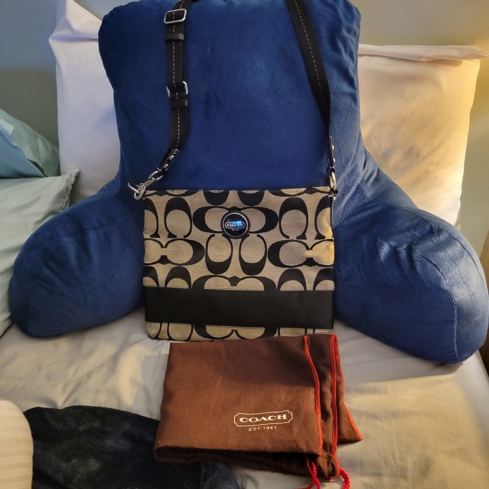 Coach monogram crossbows bag Black & Gray Vintage, like new